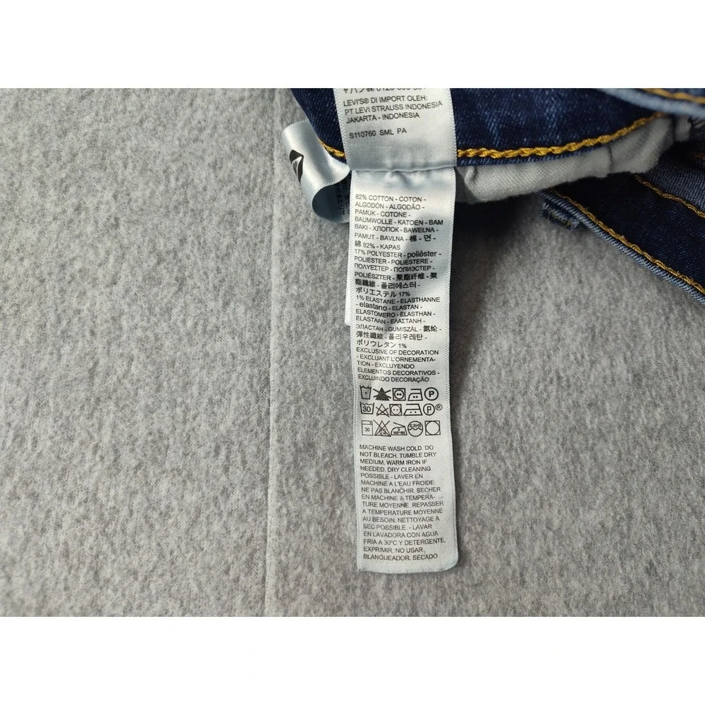 Levis Men Jean 32X30 Blue‎ Denim Slim Straight Leg Cotton Blend Mid Rise Stretch